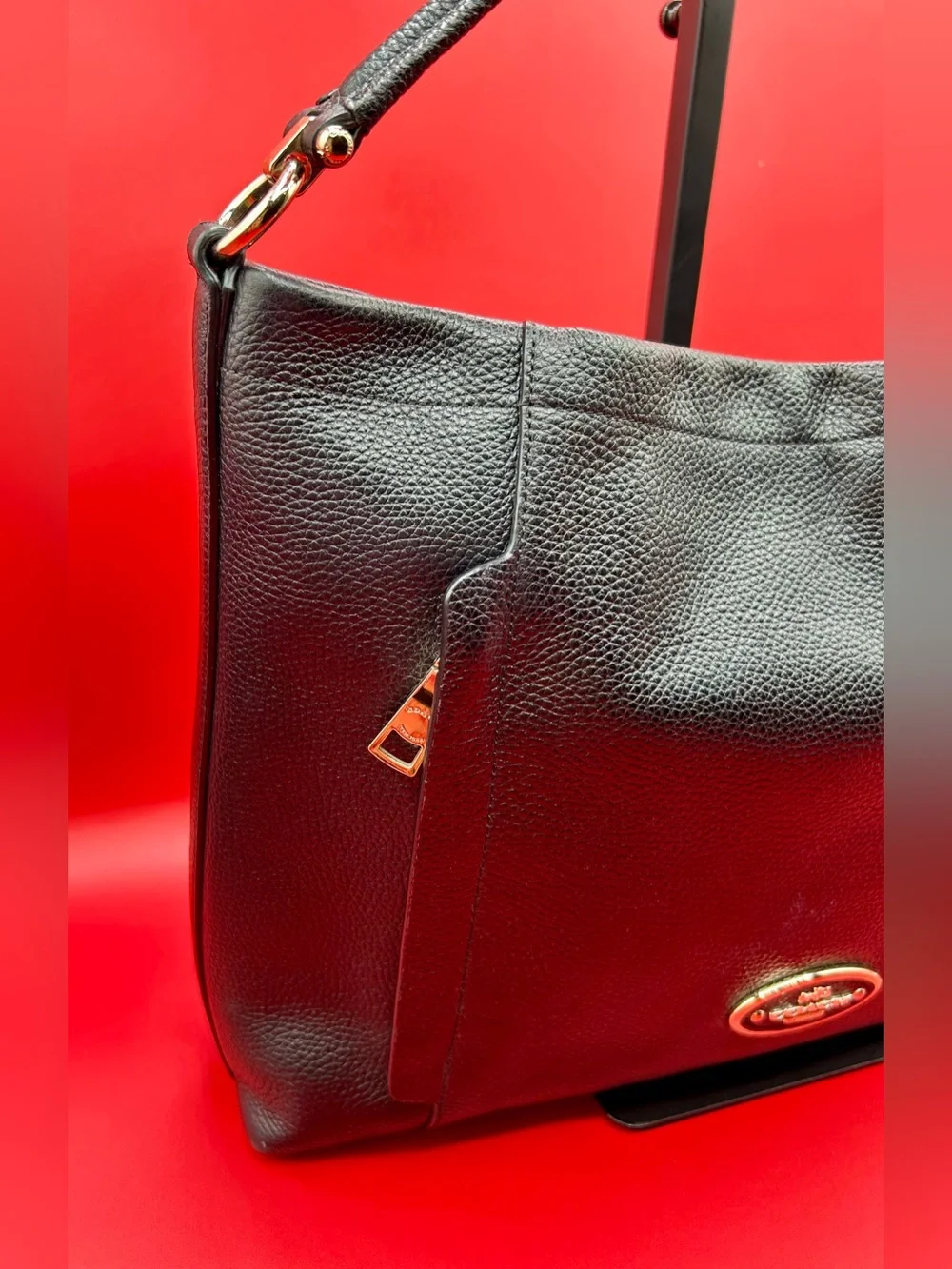 COACH Scout Hobo - Black Pebble Leather.